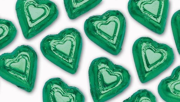 Foiled Green Hearts