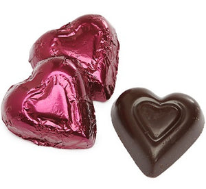 Foiled 72% Dark Chocolate Hearts