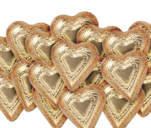 Mini Bronze Foiled Dark Chocolate Hearts