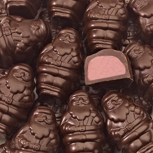 Dark Chocolate Raspberry Santa Truffles